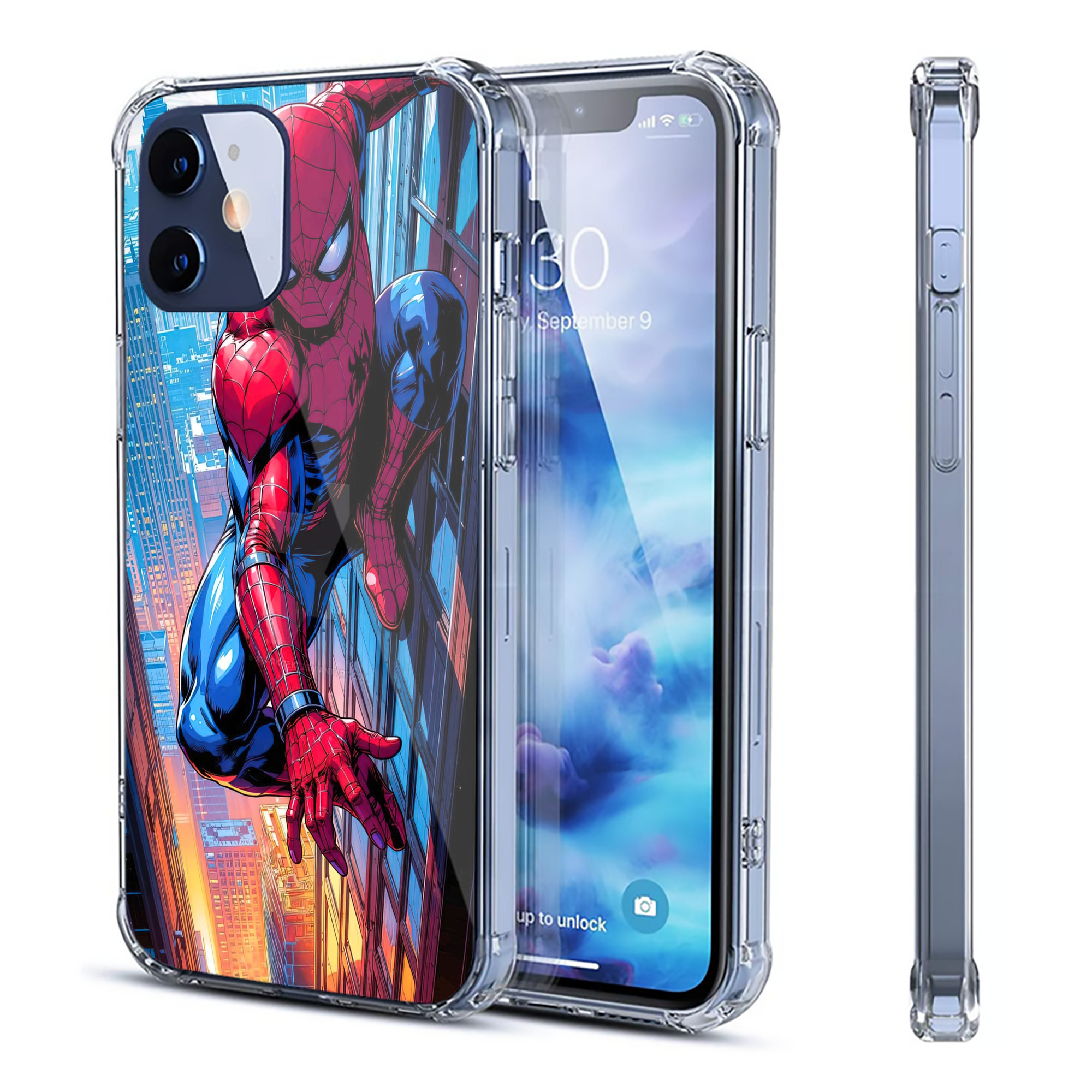 （画像用） Spider Man スパイダーマン 【iPhone 12シリーズ対応】透明スマホケース（クリアソフトケース）